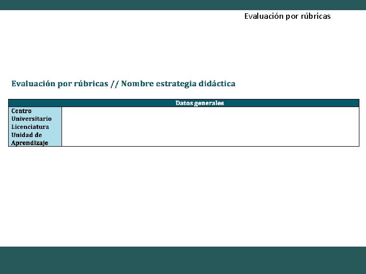 Evaluación por rúbricas 