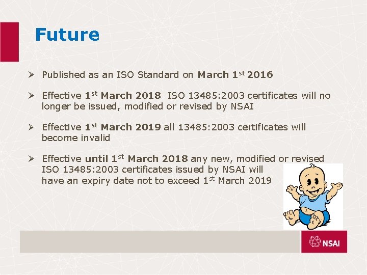 Future Ø Published as an ISO Standard on March 1 st 2016 Ø Future Ø Published as an ISO Standard on March 1 st 2016 Ø