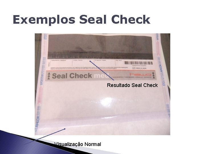 Exemplos Seal Check Resultado Seal Check Visualização Normal 