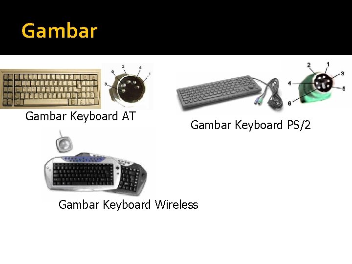 Gambar Keyboard AT Gambar Keyboard PS/2 Gambar Keyboard Wireless 