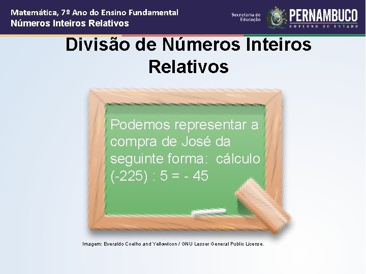 Matemática, 7º Ano do Ensino Fundamental Números Inteiros Relativos Divisão de Números Inteiros Relativos Matemática, 7º Ano do Ensino Fundamental Números Inteiros Relativos Divisão de Números Inteiros Relativos