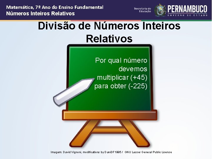 Matemática, 7º Ano do Ensino Fundamental Números Inteiros Relativos Divisão de Números Inteiros Relativos Matemática, 7º Ano do Ensino Fundamental Números Inteiros Relativos Divisão de Números Inteiros Relativos