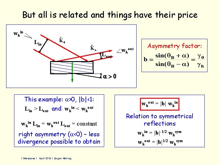 But all is related and things have their price whin Lout whout Asymmetry factor: