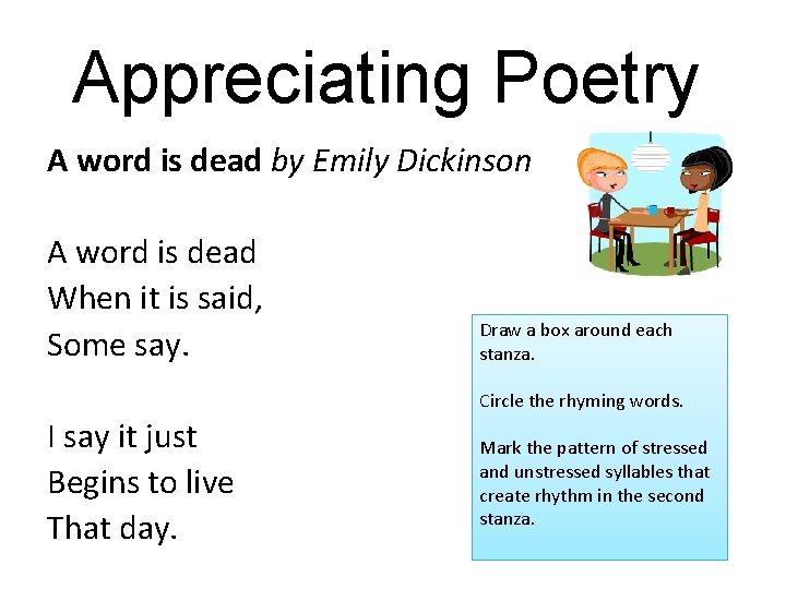 Appreciating Poetry A word is dead by Emily Dickinson A word is dead When