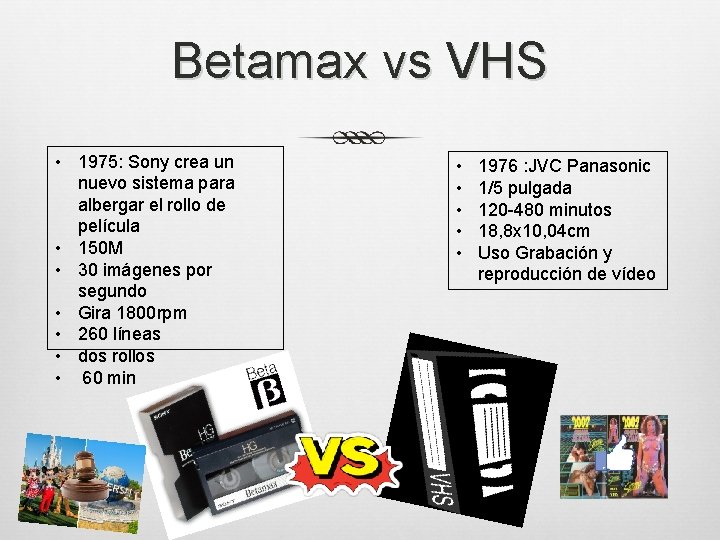 Betamax vs VHS • 1975: Sony crea un nuevo sistema para albergar el rollo