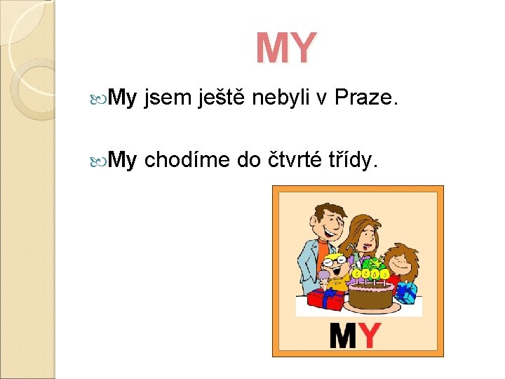 MY My jsem ještě nebyli v Praze. My chodíme do čtvrté třídy. 