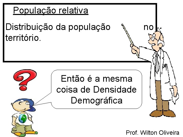 População relativa Distribuição da população território. no Então é a mesma coisa de Densidade