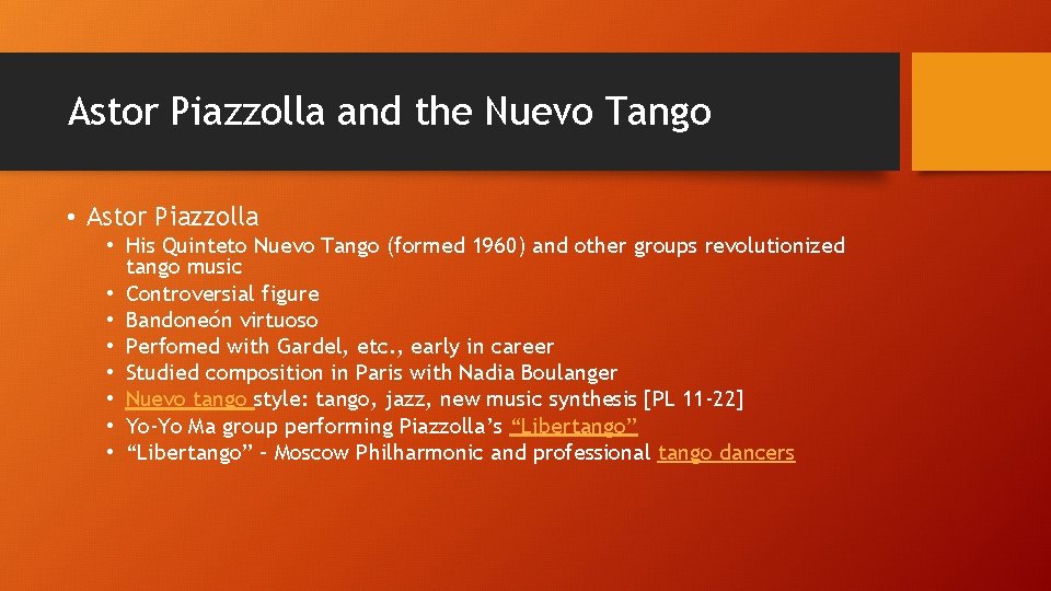 Astor Piazzolla and the Nuevo Tango • Astor Piazzolla • His Quinteto Nuevo Tango