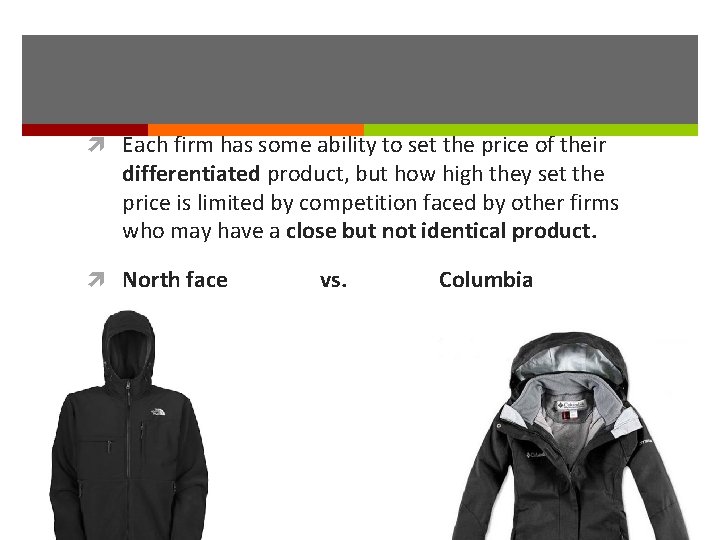  Each firm has some ability to set the price of their differentiated product,