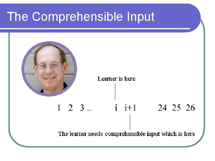 The Comprehensible Input 