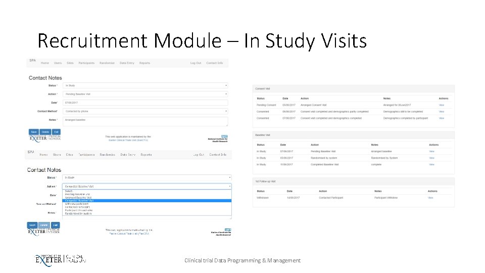 Recruitment Module – In Study Visits Clinical trial Data Programming & Management 