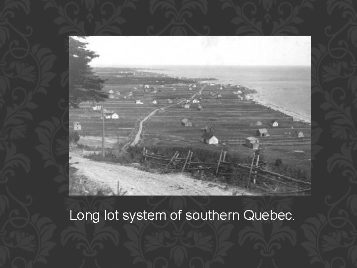 Long lot system of southern Quebec. 
