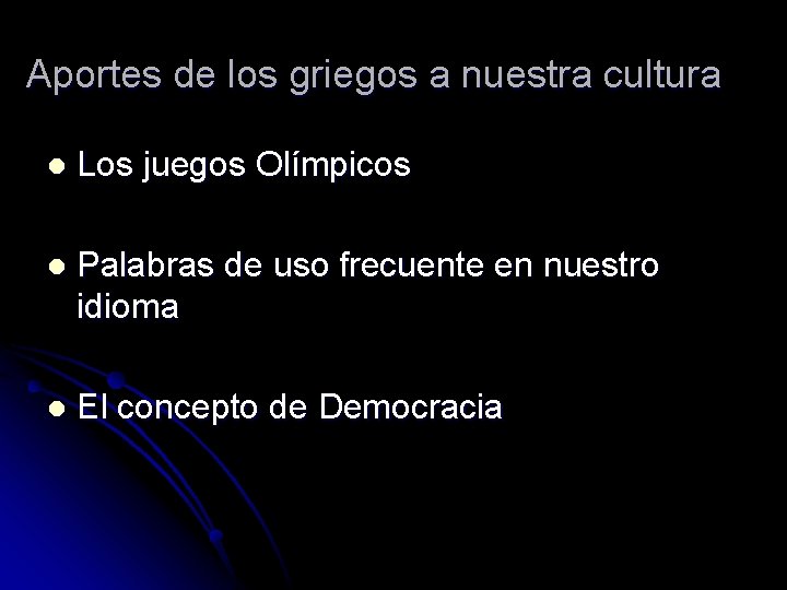 Aportes de los griegos a nuestra cultura l Los juegos Olímpicos l Palabras de