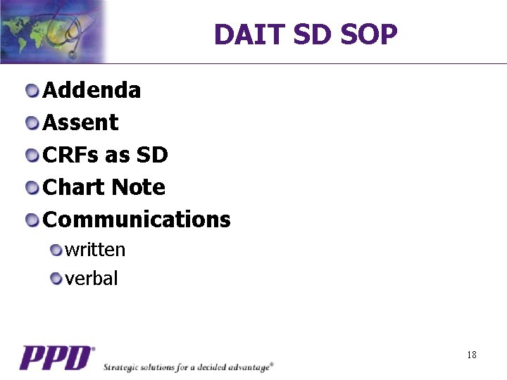 DAIT SD SOP Addenda Assent CRFs as SD Chart Note Communications written verbal 18