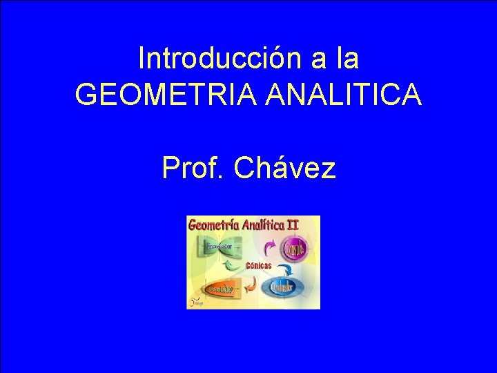 Introducción a la GEOMETRIA ANALITICA Prof. Chávez 