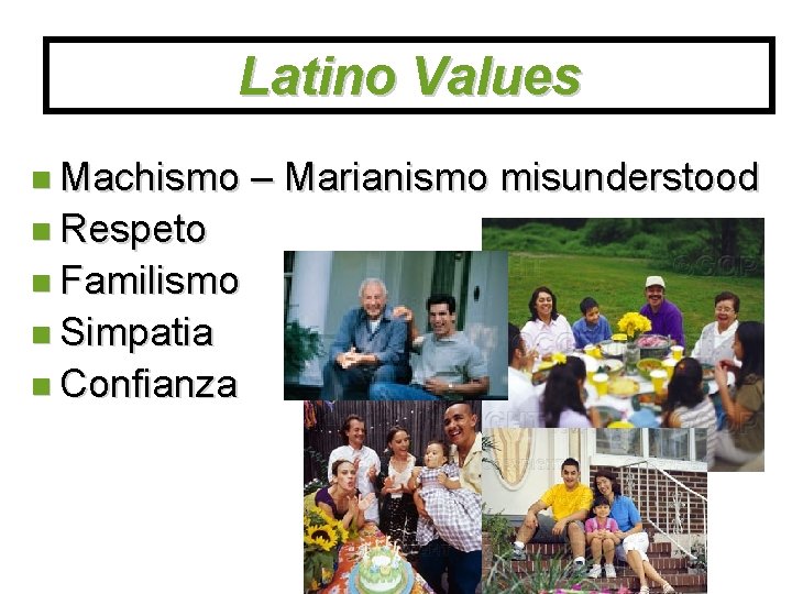Latino Values Machismo Respeto Familismo Simpatia Confianza – Marianismo misunderstood 
