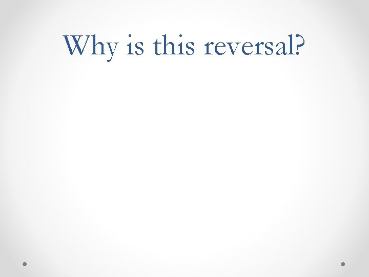Why is this reversal? Why is this reversal?
