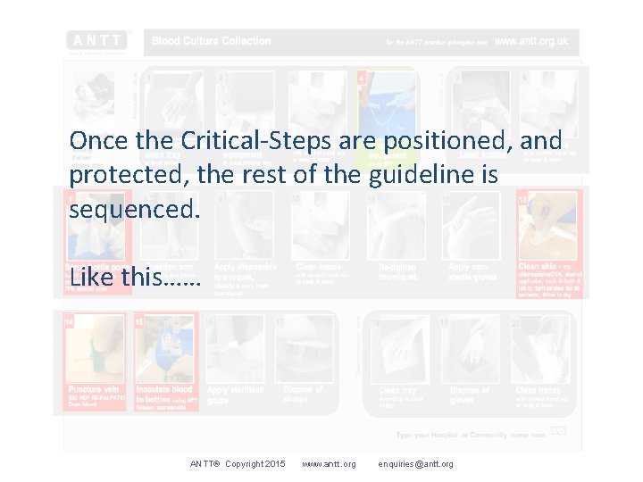 Once the Critical-Steps are positioned, and protected, the rest of the guideline is sequenced.