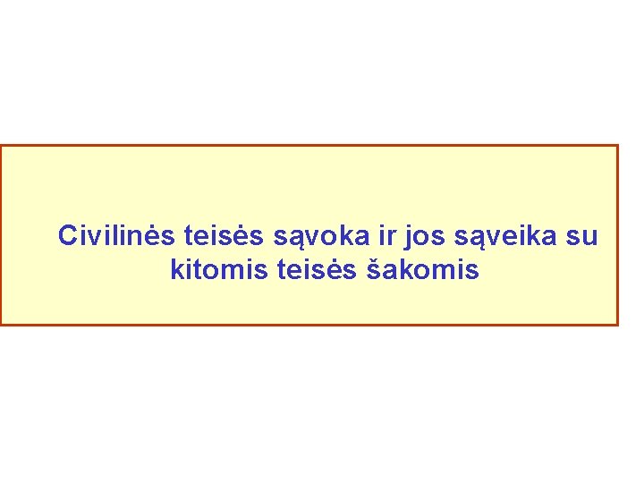 Civilinės teisės sąvoka ir jos sąveika su kitomis teisės šakomis 