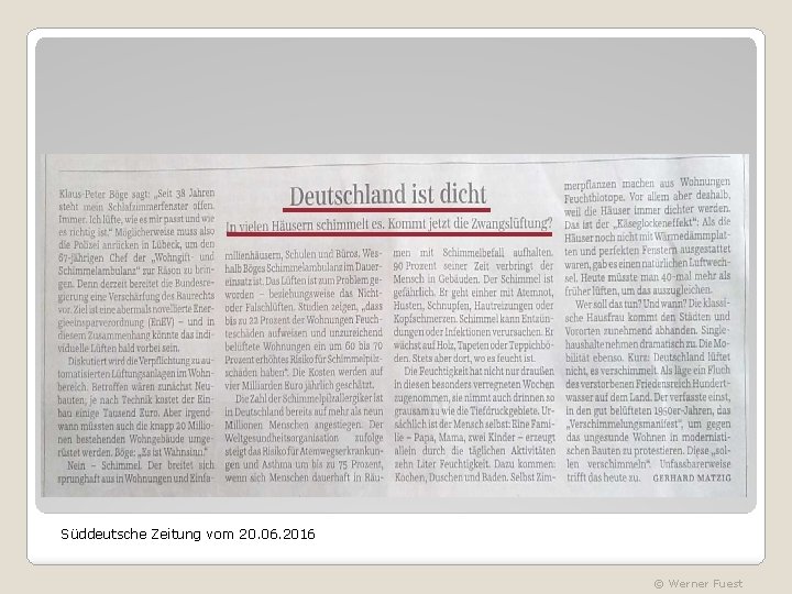 Süddeutsche Zeitung vom 20. 06. 2016 © Werner Fuest 