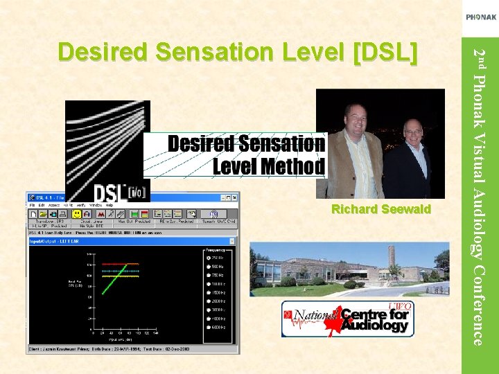 Richard Seewald 2 nd Phonak Vistual Audiology Conference Desired Sensation Level [DSL] 