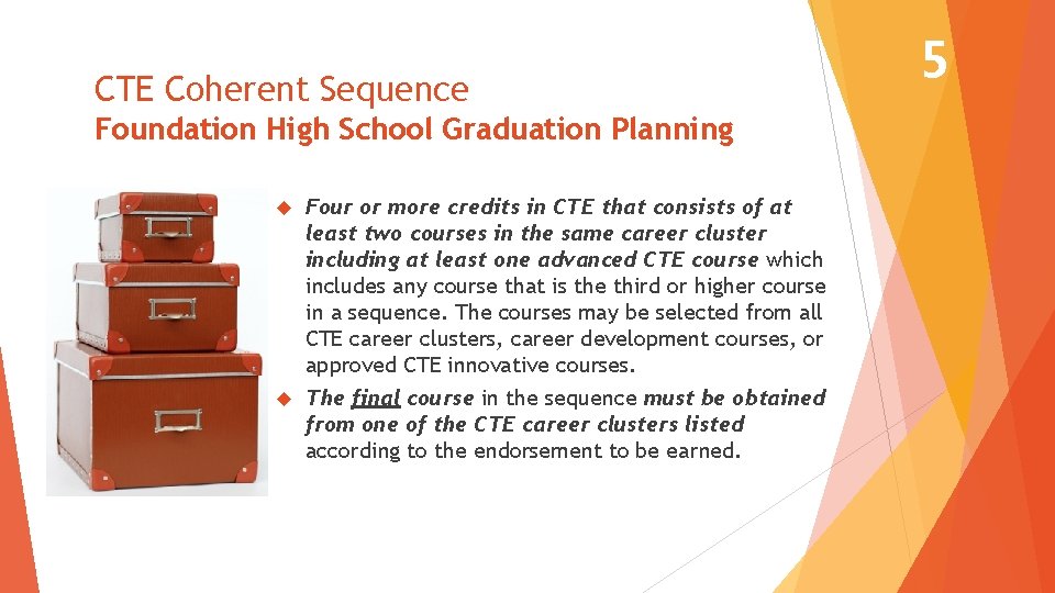 CTE Coherent Sequence Foundation High School Graduation Planning Four or more credits in CTE