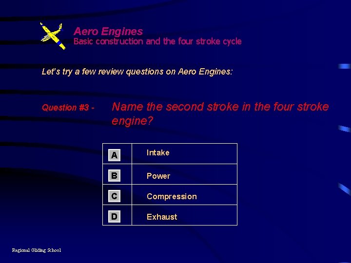 Aero Engines Basic construction and the four stroke cycle Let's try a few review