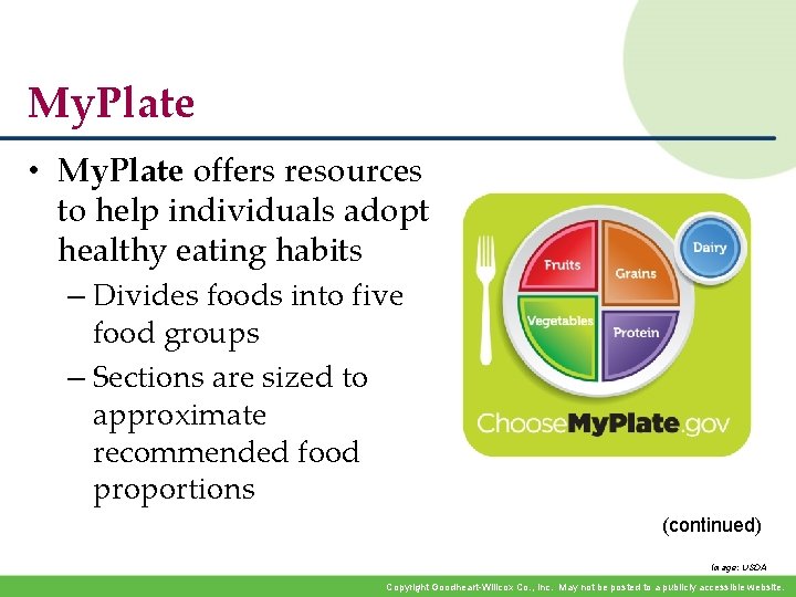 My. Plate • My. Plate offers resources to help individuals adopt healthy eating habits My. Plate • My. Plate offers resources to help individuals adopt healthy eating habits