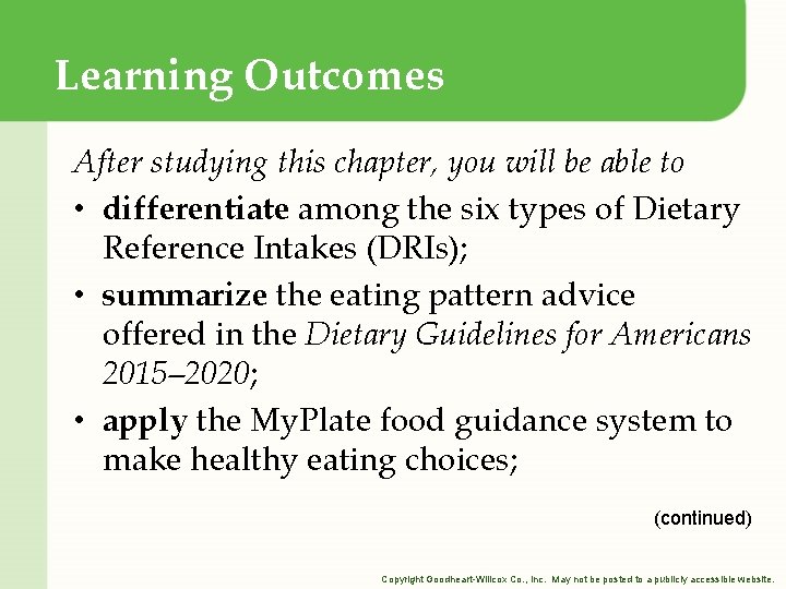 Learning Outcomes After studying this chapter, you will be able to • differentiate among Learning Outcomes After studying this chapter, you will be able to • differentiate among
