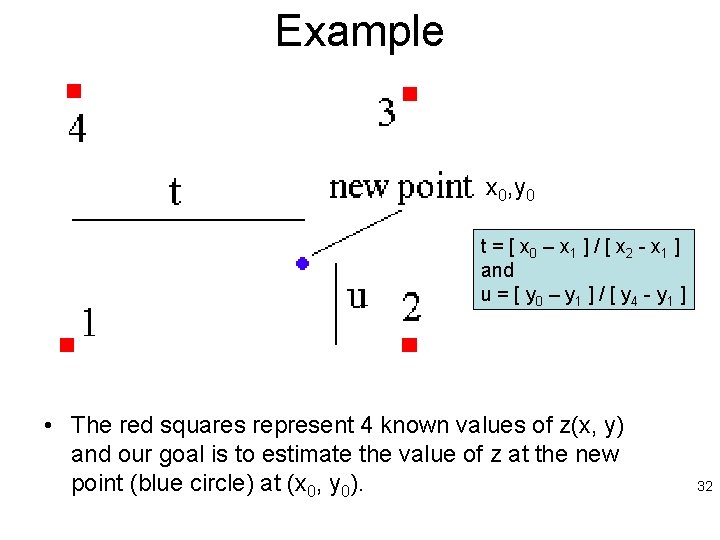 Example x 0, y 0 t = [ x 0 – x 1 ]