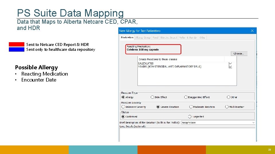 PS Suite Data Mapping Data that Maps to Alberta Netcare CED, CPAR, and HDR PS Suite Data Mapping Data that Maps to Alberta Netcare CED, CPAR, and HDR