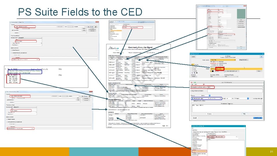 PS Suite Fields to the CED 31 PS Suite Fields to the CED 31