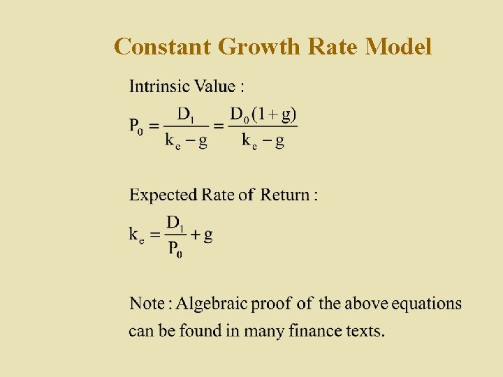 Constant Growth Rate Model 