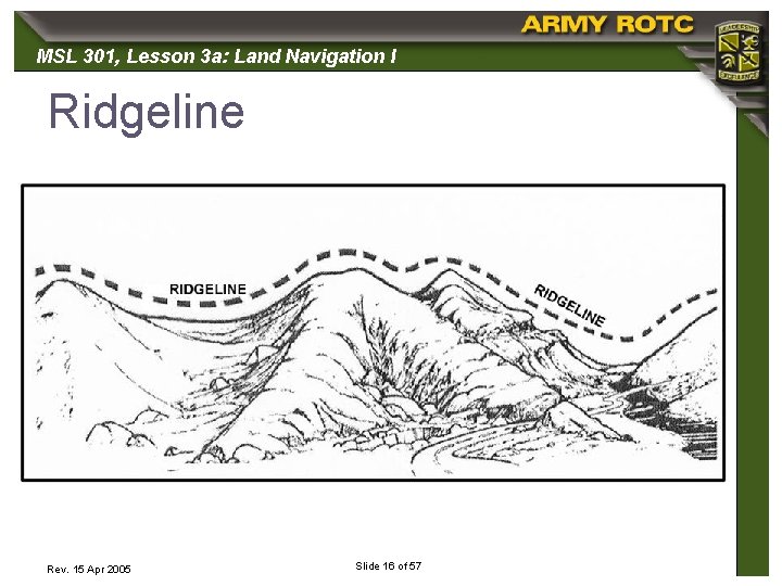 MSL 301, 301 Lesson 3 a: Land Navigation I Ridgeline Rev. 15 Apr 2005