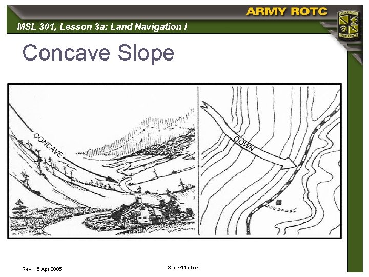 MSL 301, 301 Lesson 3 a: Land Navigation I Concave Slope Rev. 15 Apr