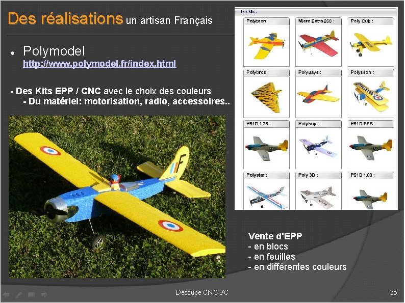 Des réalisations un artisan Français Polymodel http: //www. polymodel. fr/index. html - Des Kits