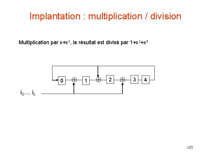 Implantation : multiplication / division Multiplication par x+x 3, le résultat est divisé par