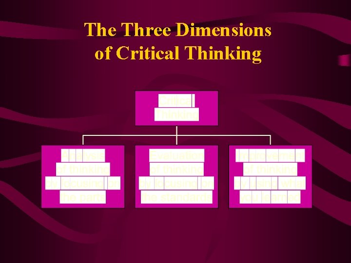 The Three Dimensions of Critical Thinking 
