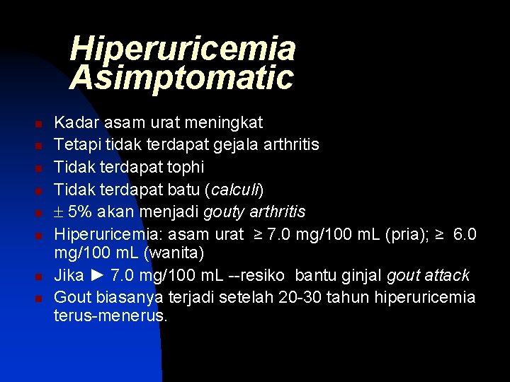 Que es la hiperuricemia