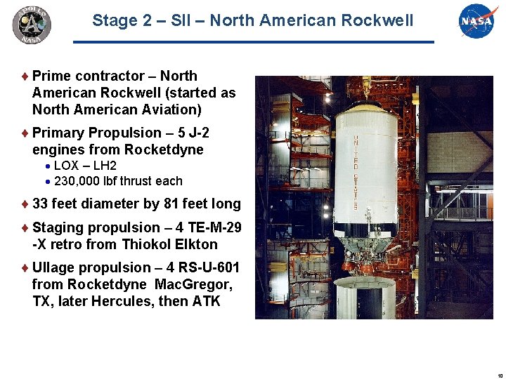Stage 2 – SII – North American Rockwell Prime contractor – North American Rockwell