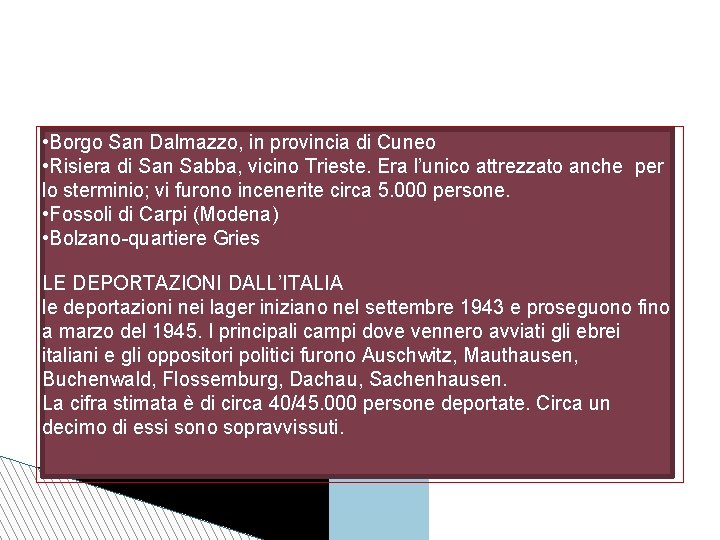 I lager in Italia • Borgo San Dalmazzo, in provincia di Cuneo • Risiera