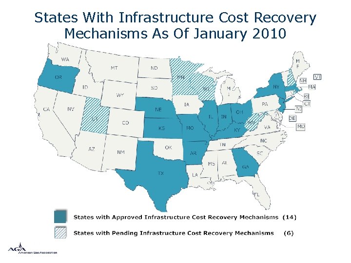 States With Infrastructure Cost Recovery Mechanisms As Of January 2010 