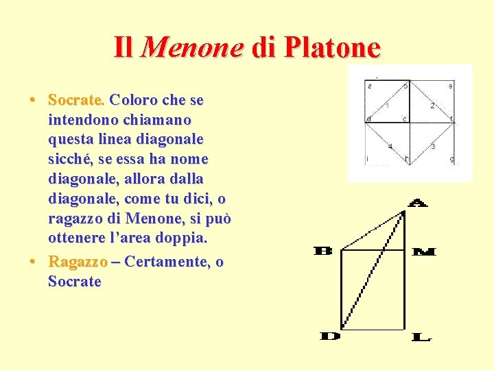 Il Menone di Platone • Socrate. Coloro che se intendono chiamano questa linea diagonale