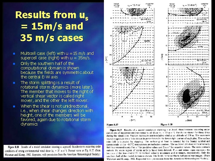 Results from us = 15 m/s and 35 m/s cases n n Multicell case