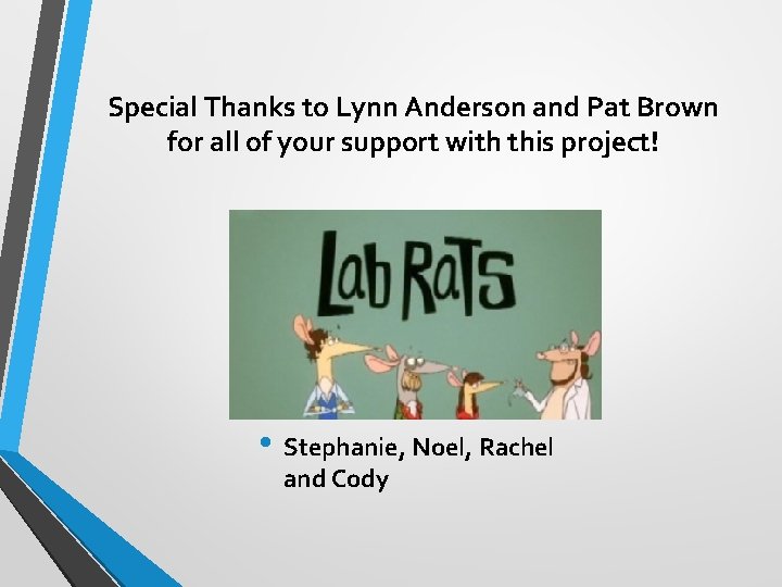 Special Thanks to Lynn Anderson and Pat Brown for all of your support with Special Thanks to Lynn Anderson and Pat Brown for all of your support with