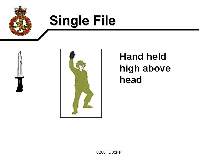 Single File Hand held high above head 0206 FC 05 PP 