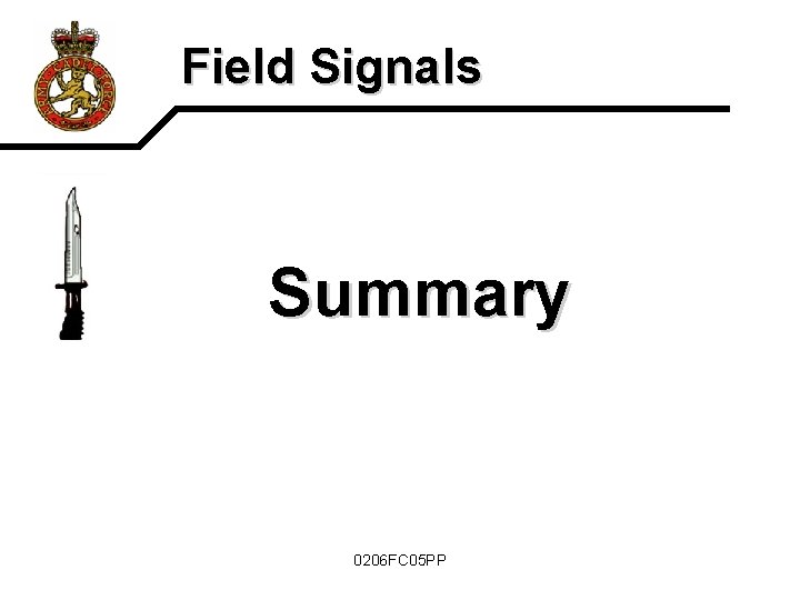 Field Signals Summary 0206 FC 05 PP 