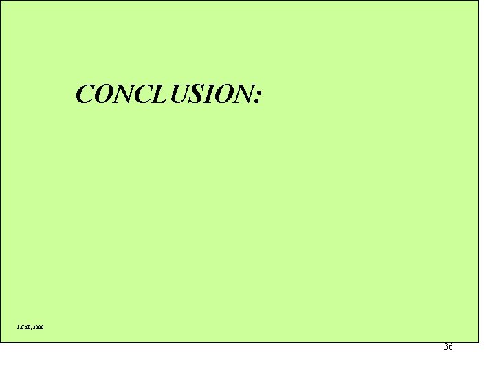 CONCLUSION: J. Coll, 2000 36 CONCLUSION: J. Coll, 2000 36