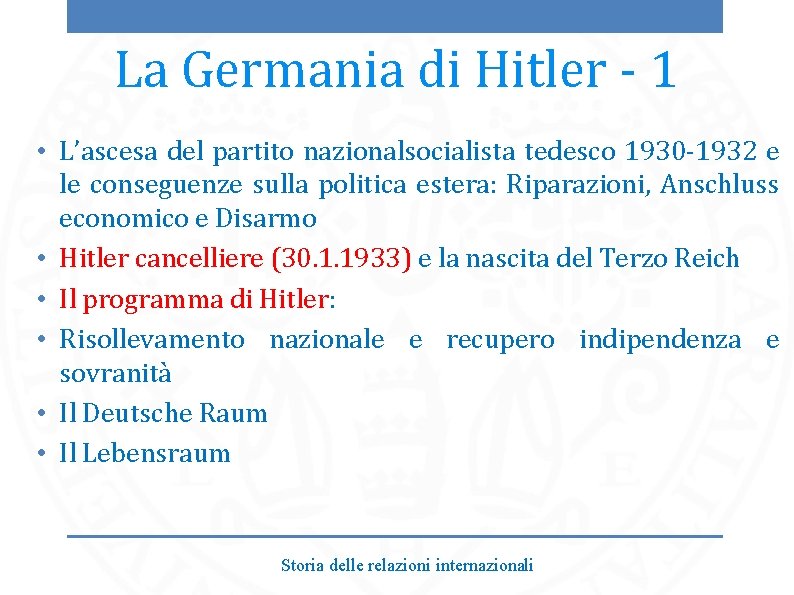 La Germania di Hitler - 1 • L’ascesa del partito nazionalsocialista tedesco 1930 -1932