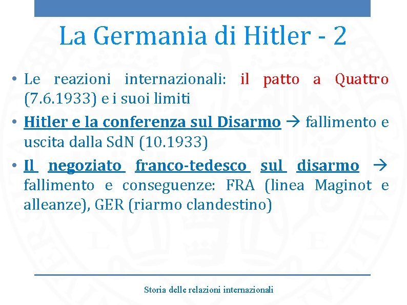 La Germania di Hitler - 2 • Le reazioni internazionali: il patto a Quattro